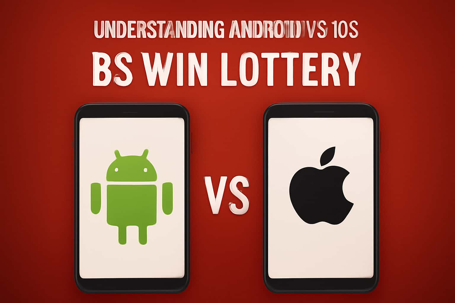 An educational illustration about the differences between Android and iOS for the BS Win Lottery app.