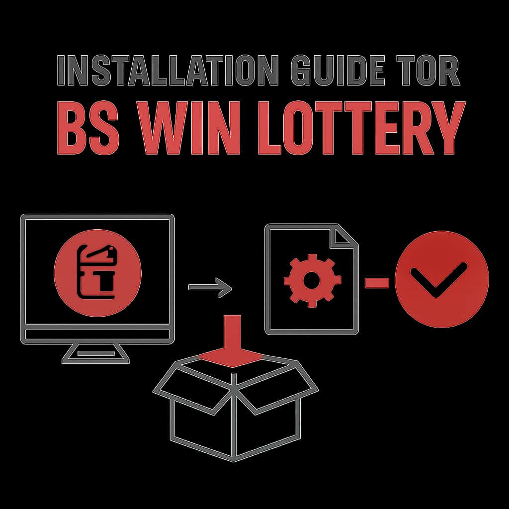 An educational diagram regarding the installation steps for BS Win Lottery.