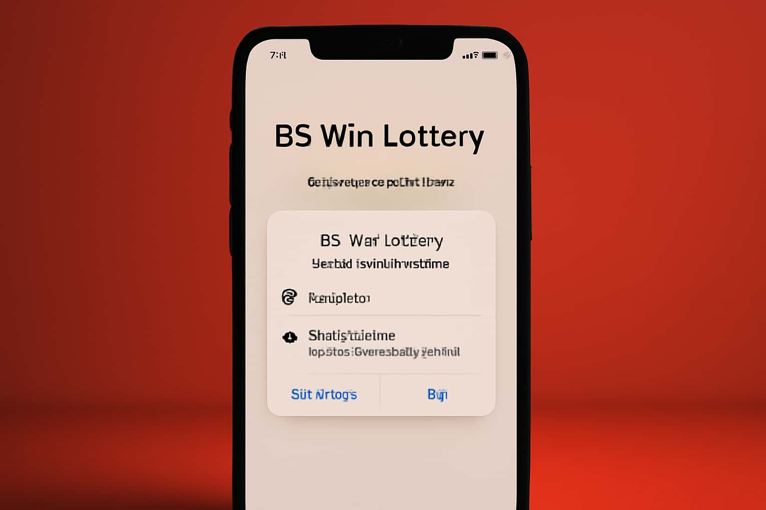 An informational graphic showing iOS permissions for the BS Win Lottery app.