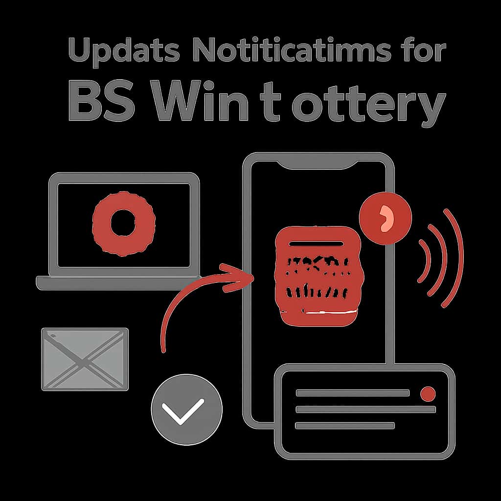 An educational diagram detailing the update process for the BS Win Lottery app.