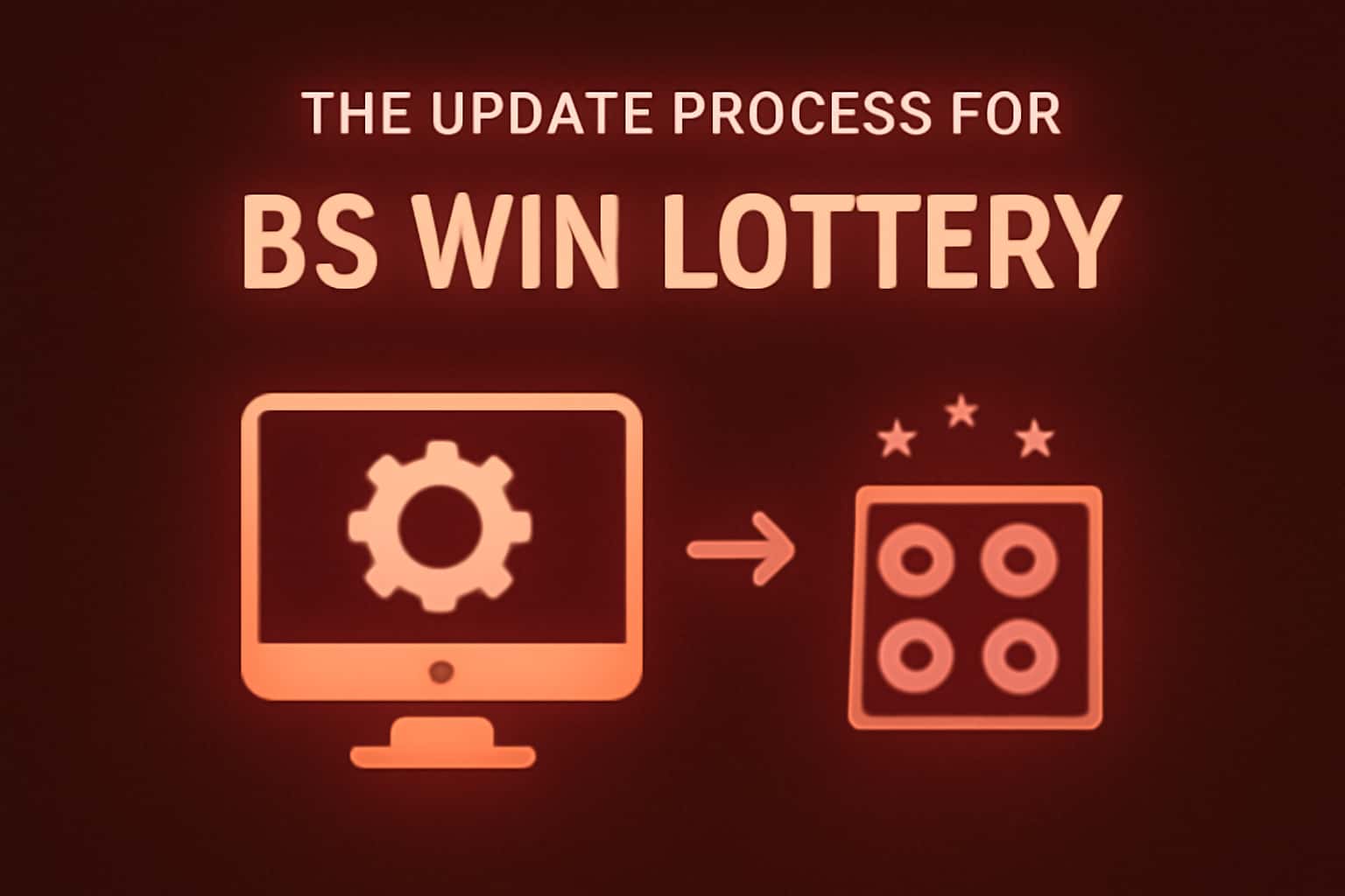 Informational scene depicting the update process for the BS Win Lottery app.