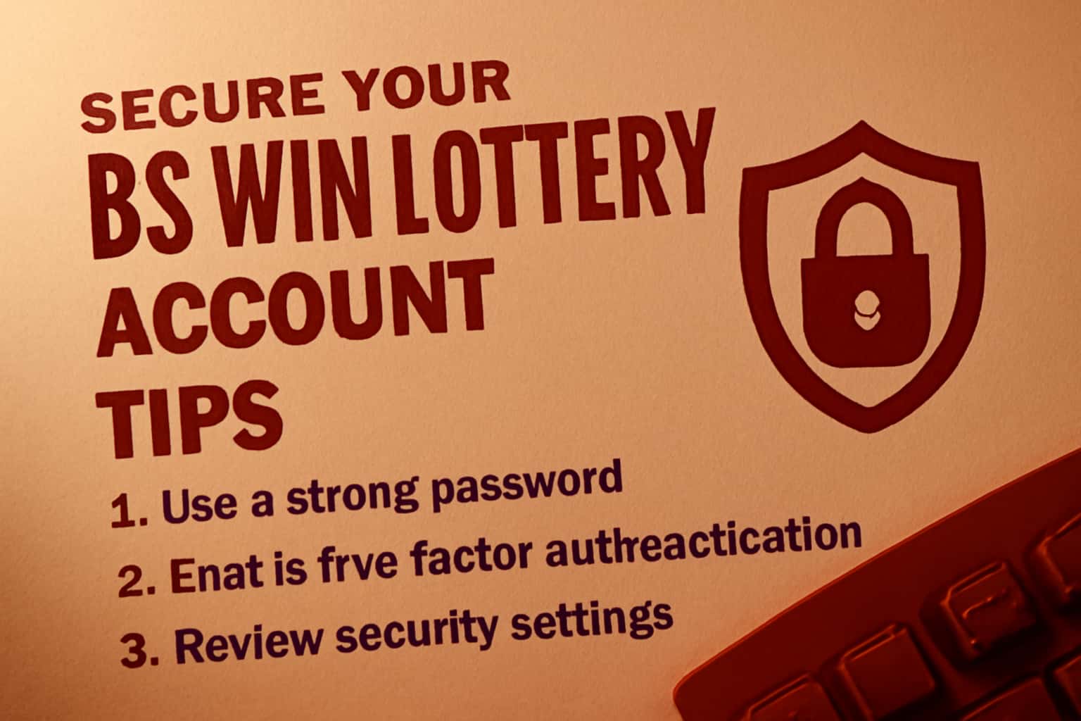 An informative graphic displaying tips for securing BS Win Lottery accounts.