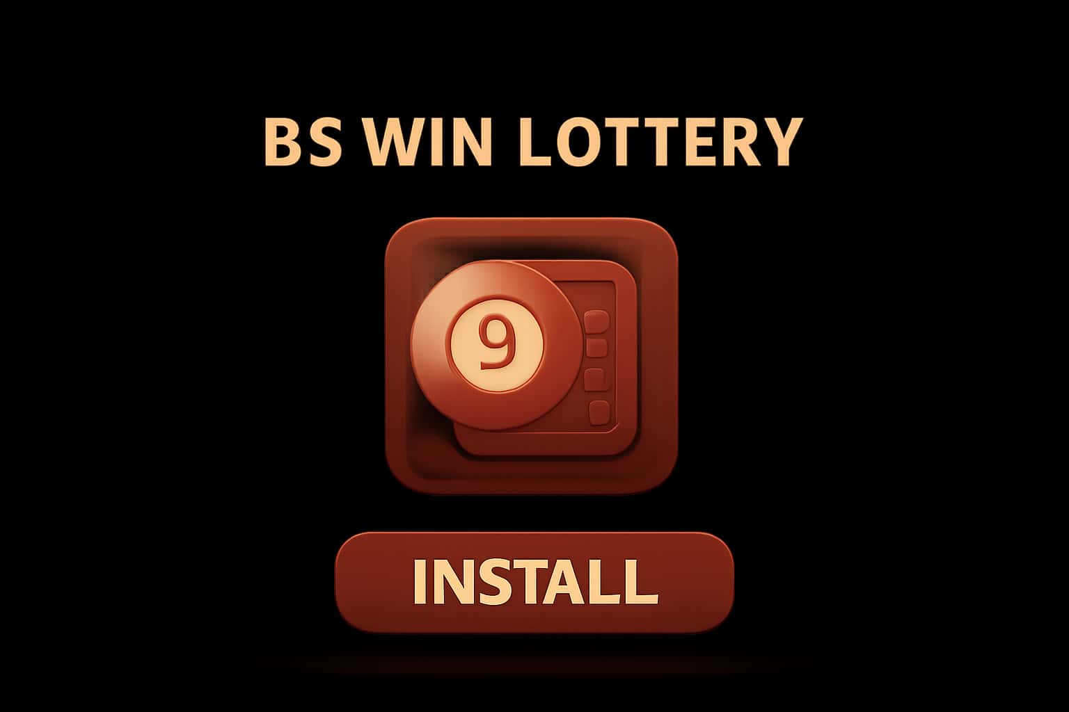 Informational graphic depicting the installation process for BS Win Lottery.